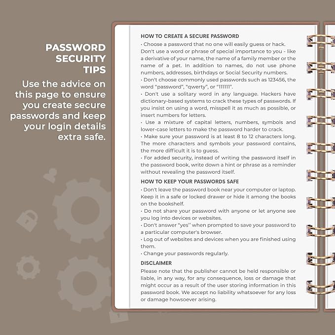 Clever Fox Password Book Spiral – Mini Internet Address & Password Organizer - Image 5