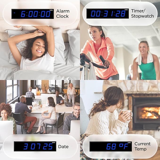 Ivation Oversized 24" Large Digital LED Clock | Big Digital Clock - Image 3