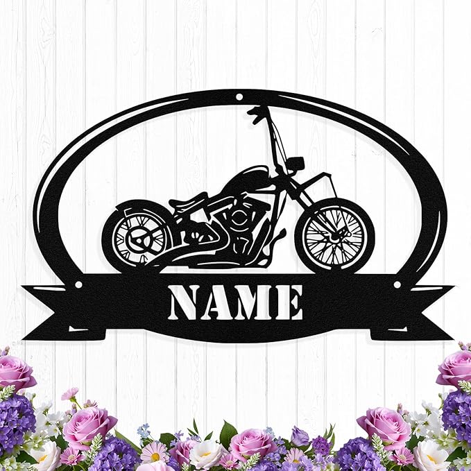 Custom Motorcycle Metal Sign Personalized Biker Name Signs Custom Garage by HengMeiZiK