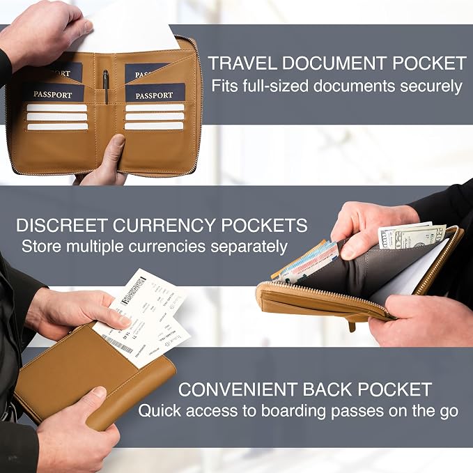 Full Grain Leather Family Passport Holder - Image 4