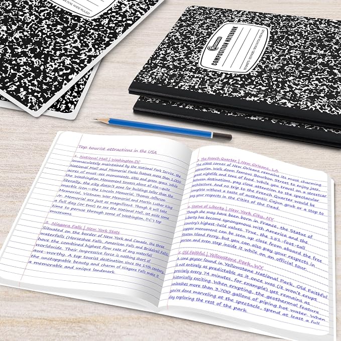 Rosmonde 50 Pack Composition Notebooks Bulk Wide Ruled, 200 Pages, 9-3/4 x 7-1/2 - Image 7