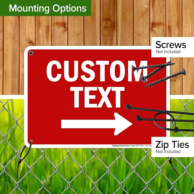 Custom Arrow, Custom Directional Sign, Right Arrow, 7x10 Inches, Rust Free .040 - Image 5