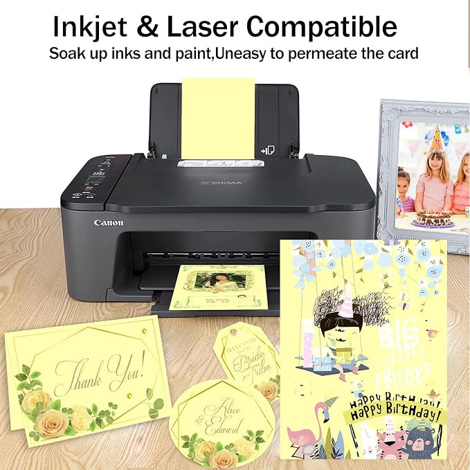 24 Sheets Yellow Cardstock 8.5 x 11 Thick Paper, Goefun 80lb Card Stock Printer - Image 3