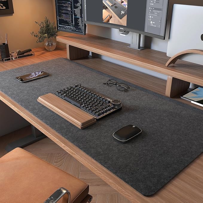 DAWNTREES Large Felt Desk Mat, Office Computer Desk Mat - Image 2