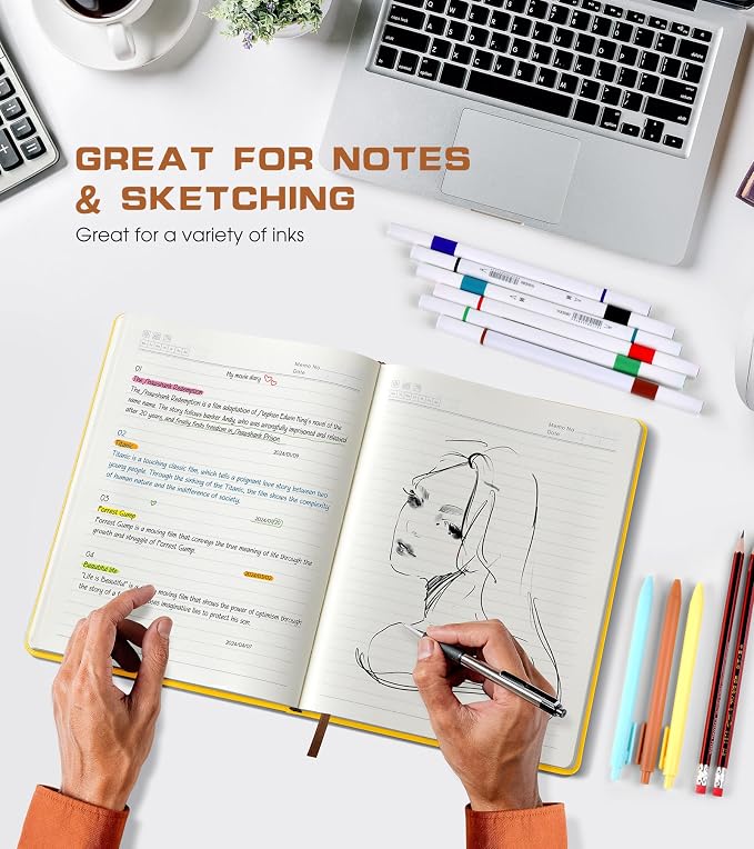 Biuwory Lined Journal Notebook for Women Men, 256 Pages B5 Large Hardcover - Image 5