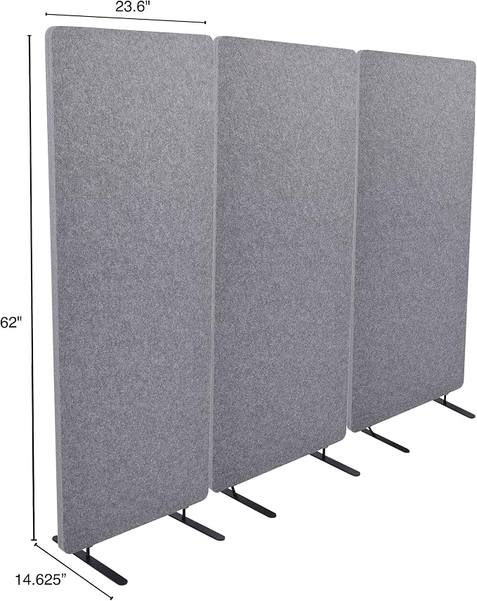 ReFocus™ Raw Freestanding Acoustic Room Divider 3 Pack – Reduce Noise and - Image 5