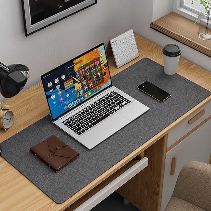 K KNODEL Felt Desk Mat, Large Desk Pad Protector, Office Computer Desk Mat by K+KNODEL