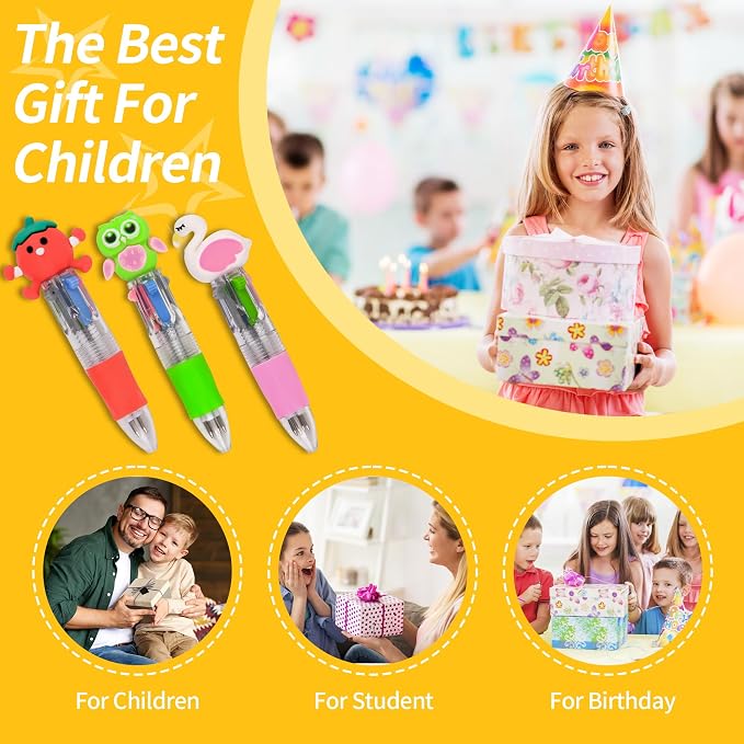 LiYiQ 25 Pcs Multicolor Pen in One Fun 4-in-1 Cute Pens Bulk Kawaii Cool - Image 6