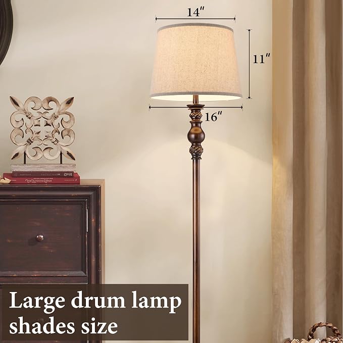 Drum Lamp Shade Large Beige 1 Pack, Modern Farmhouse Lamp Shades - Image 4