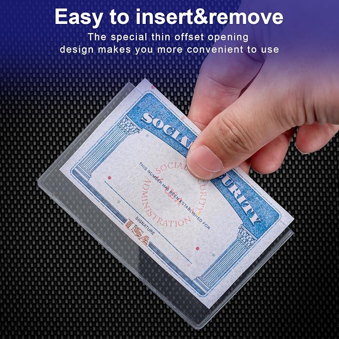 40 Pack Social Security Card Protector Sleeves Medicare Credit Card Holder - Image 5