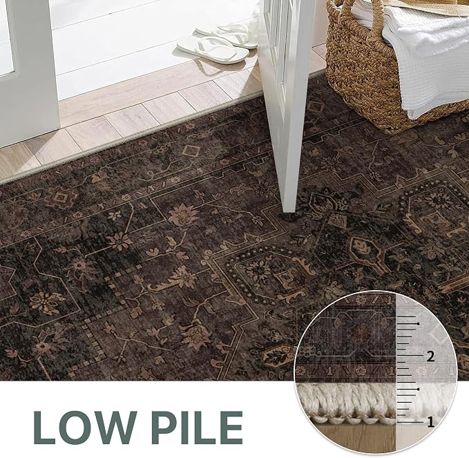 GENIMO 2'6"x6 Runner Rugs for Hallway, Machine Washable Non Slip Vintage Rugs - Image 5