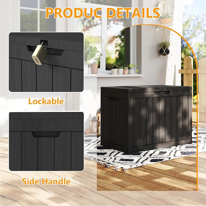 Yardgrace 45 Gallon Deck Box Plus, Outdoor Storage Box Lockable, Waterproof - Image 2