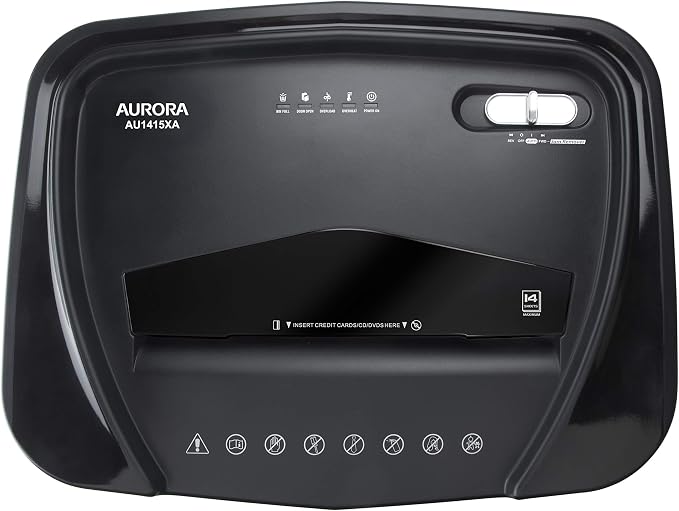 Aurora AU1415XA 14-Sheet Crosscut Paper/CD and Credit Card Shredder/ 5-Gallon - Image 5