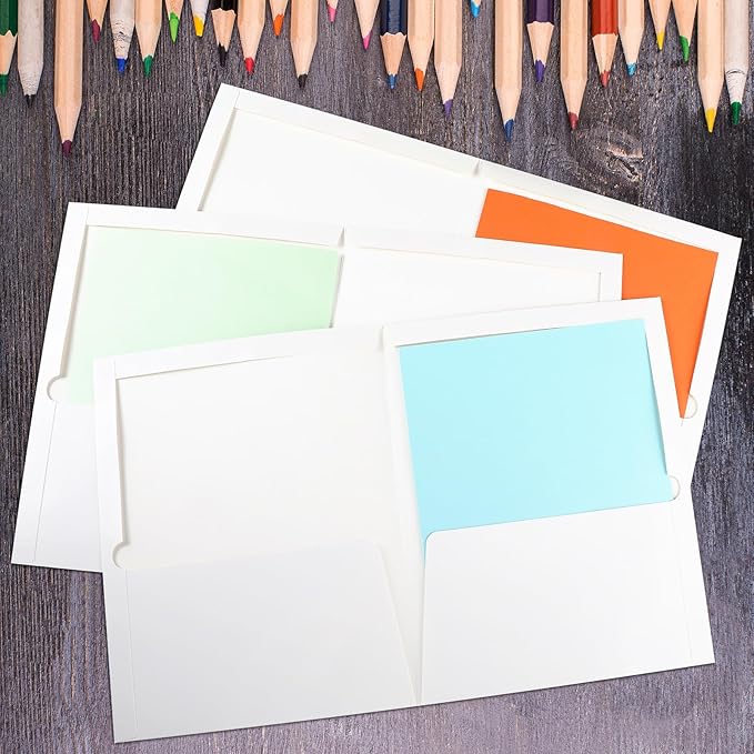Yeaqee 125 Pack 2 Pockets Glossy Laminated Paper Folder First Day of School - Image 5
