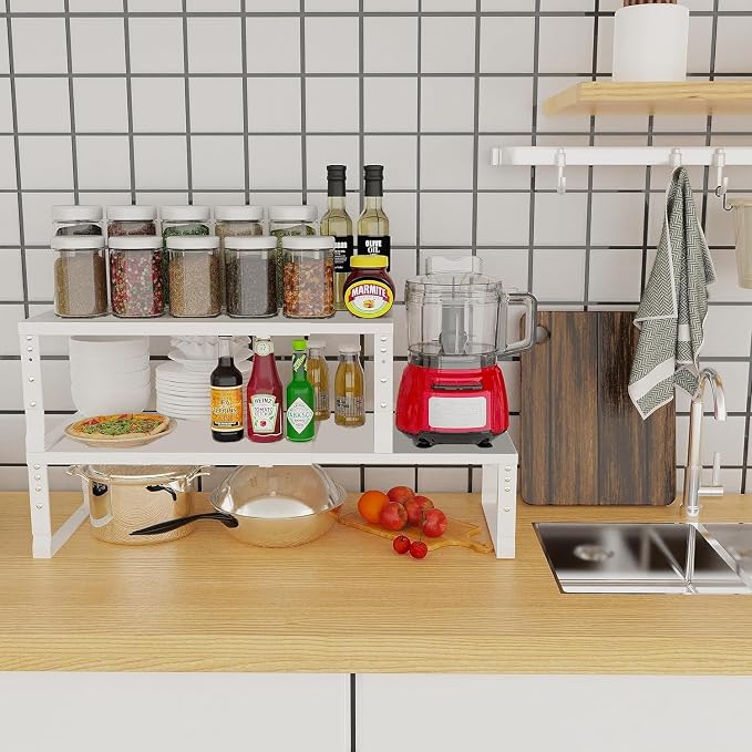 Jojocross Expandable Cabinet Shelf Organizer Storage Spice Rack Shelves - Image 2