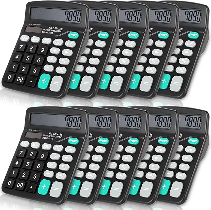 10 Pack Desktop Calculator 12 Digits Calculators by Unknown