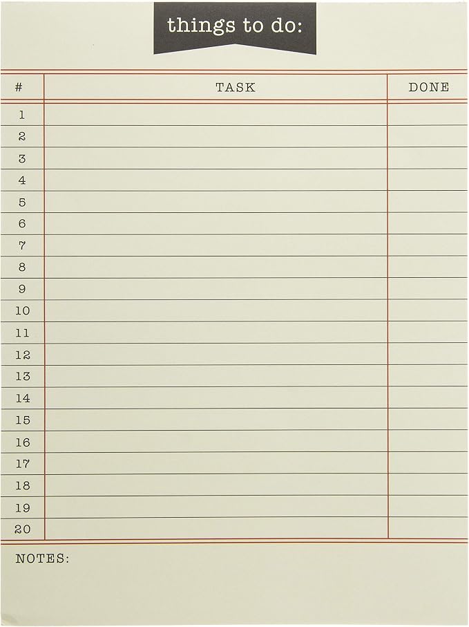 Graphique Library Card To-Do List Notepad | 150 Tear-Away Sheets | Task Planner by GraphiquedeFrance