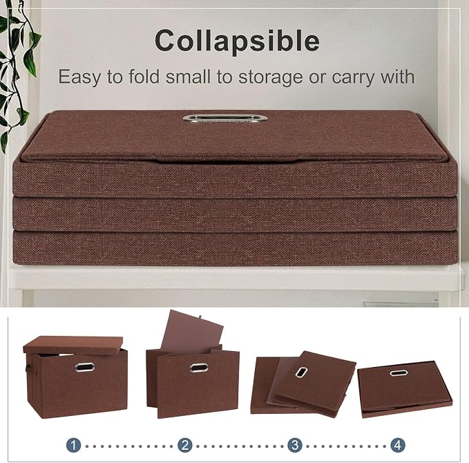 Graciadeco Large 17" 36 Quart Collapsible Stackable Storage Bins - Image 4