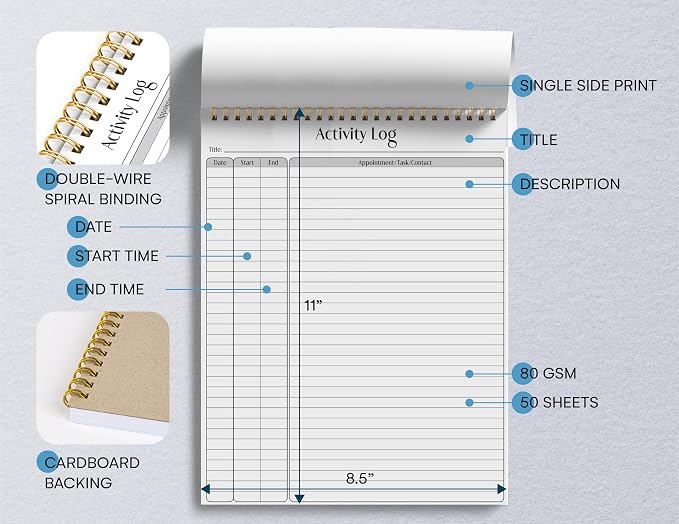 Better Office Products Activity Log Notepad, 8.5" x 11", Planning Note Pad - Image 2