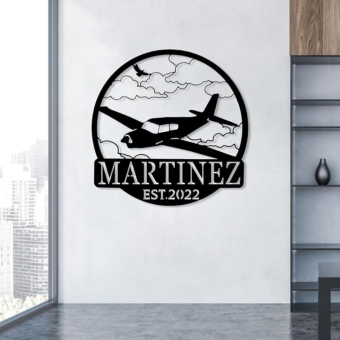 Personalized Metal Airplane Wall Art, Airplane Name Sign, Customized Pilot Name - Image 7