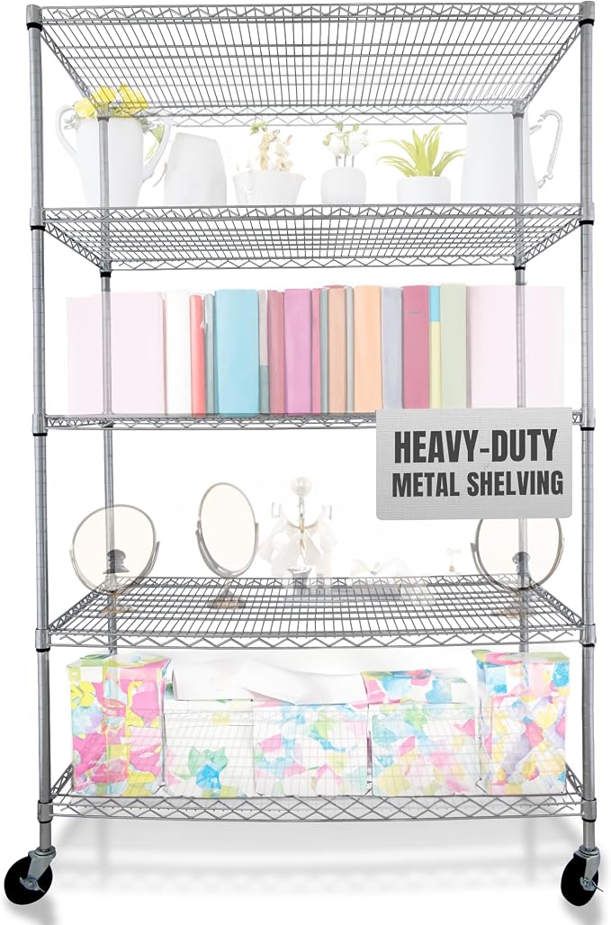 CRESCENT 48" W Storage Shelves 4000LBS Metal Shelving 5 Tier Wire Shelving Unit - Image 11