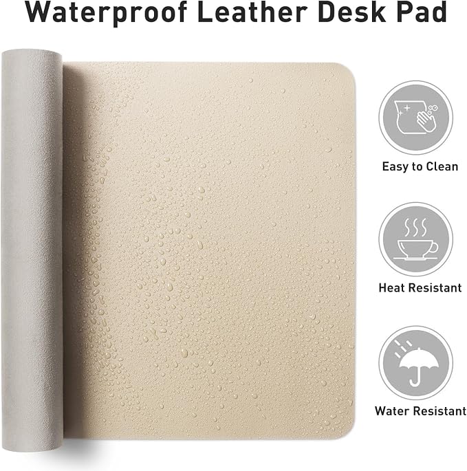 Aothia Faux Leather Desk Mat – Large Mouse Pad, Non-Slip PU Leather Blotter - Image 7