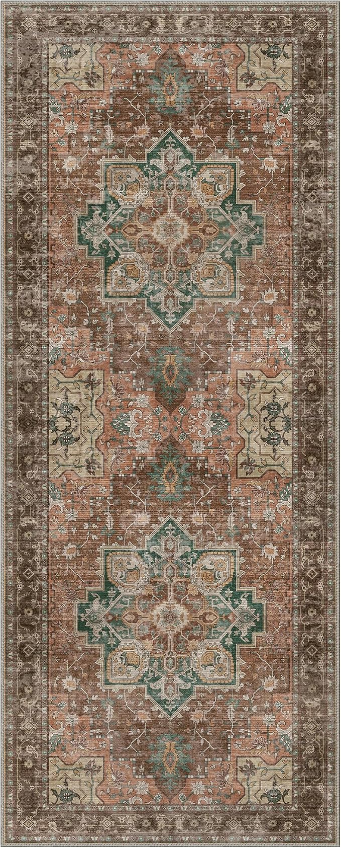 GENIMO 2'6"x8 Runner Rugs for Hallway, Machine Washable Non Slip Vintage Rugs - Image 8