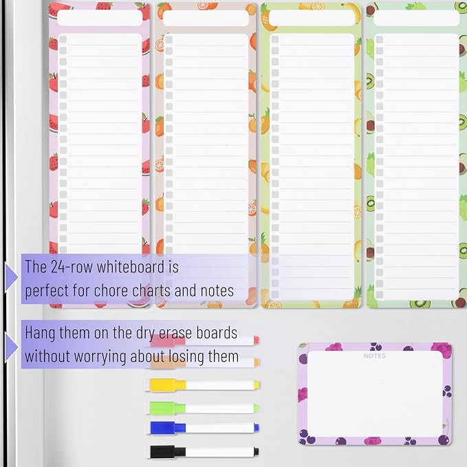 Mr. Pen- 4" x 12" Magnetic Dry Erase to Do List Set, 11 Pack, Fruit Style - Image 3
