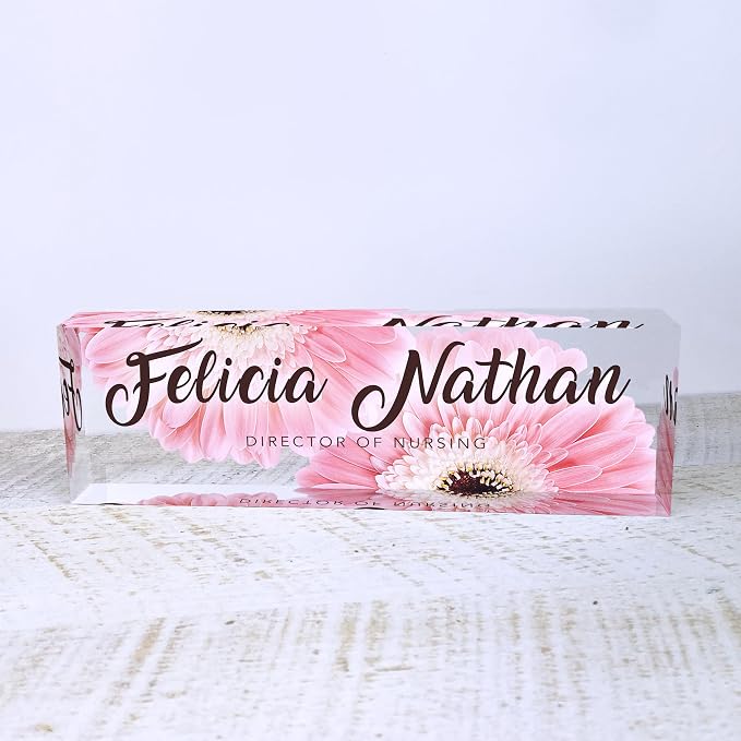 Artblox Personalized Office Desk Name Plate and Business Card Holder | Clear - Image 7