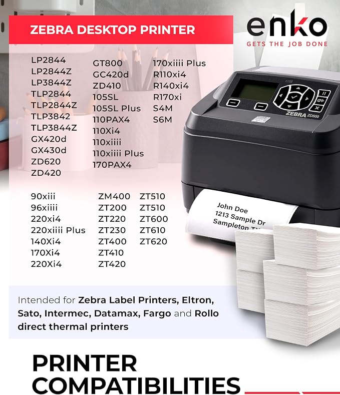 enKo Products - 4" x 6" Fanfold Direct Thermal Labels - White Shipping Labels - Image 3