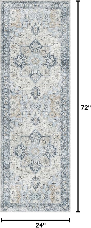 GENIMO Runner Rug 2x6, Machine Washable Runners, Non Slip Vintage Hallway - Image 2