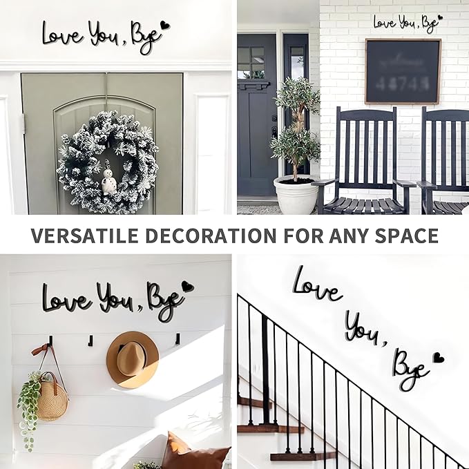 Love You Bye Wood Sign Home Decor, Above Door Topper Decoration, Boho Decor - Image 3