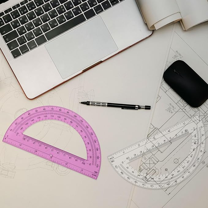 Zonon 3 Pack 6 Inch Plastic Protractor Christian Charity Donation 180 Degrees - Image 6