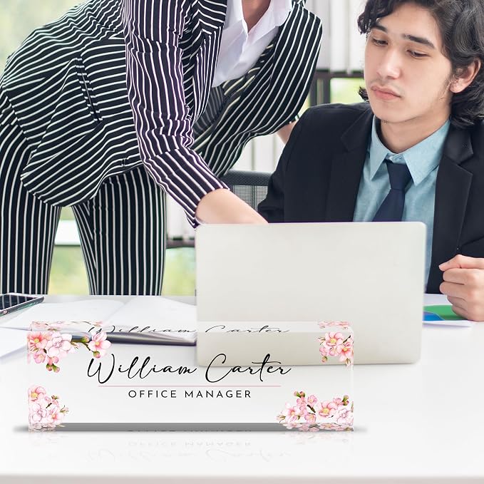Personalized Name Plate for Desk Custom Acrylic Desk Name Plate Custom Employee - Image 2