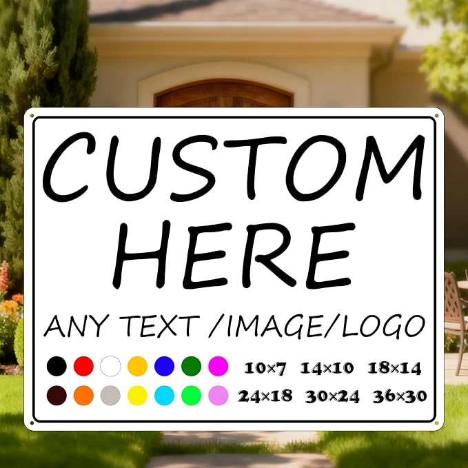 Custom Signs Outdoor-30×24inches-Large size, Prefabricated holes, by HKSIGNS