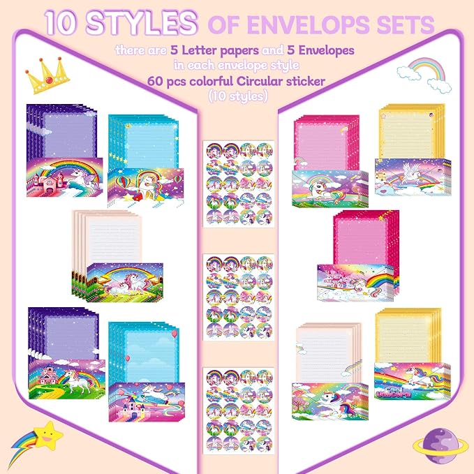 TaoBary 160 Pcs Stationery Paper Set 50 Double Sided Stationery Papers - Image 4