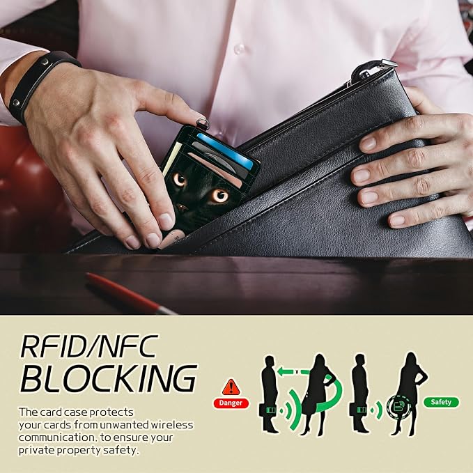 BWEGRHE Small Travel Wallets, RFID Blocking PU Leather Credit Card Holder - Image 3