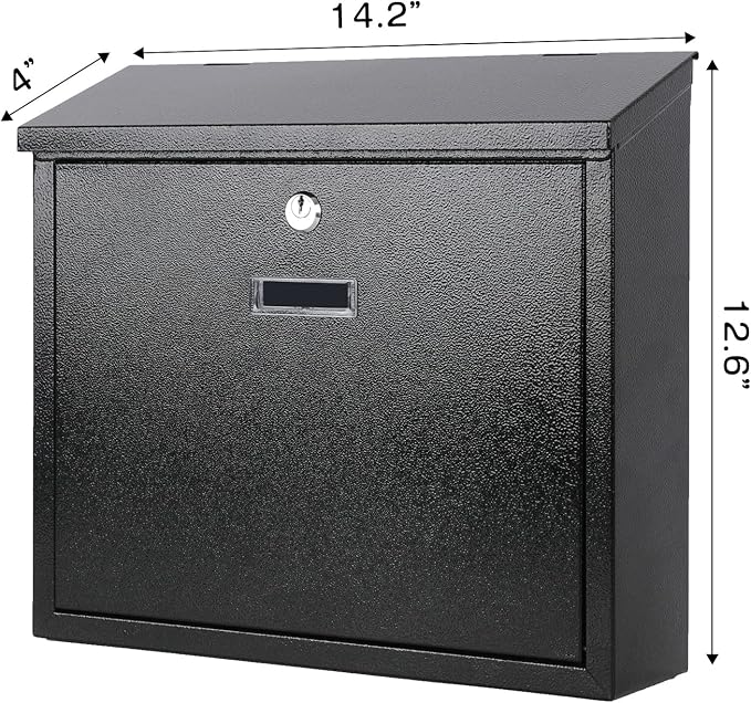 xydled Mail Boxes with Key Lock, Locking Mailbox Wall Mounted, Security Mailbox - Image 2
