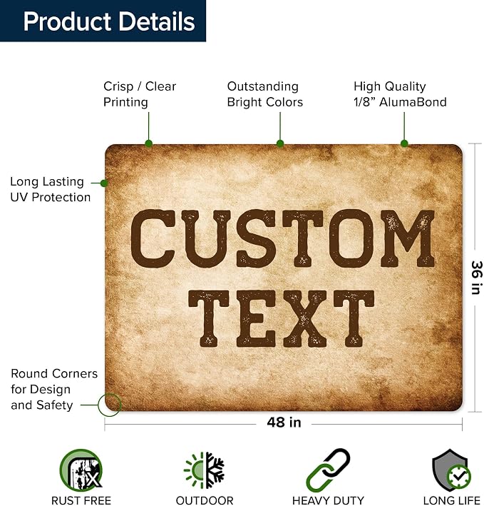 Custom Sign, Custom Street Sign, 11 Font Colors, 13 Font Styles, 4 Hole Options - Image 6