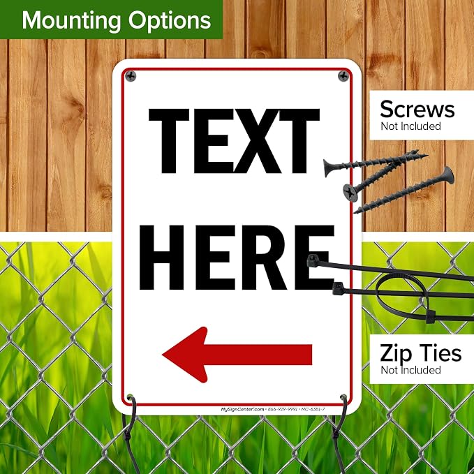 Custom Arrow, Custom Directional Sign, Left Arrow, 7x10 Inches, 55 mil thick - Image 5