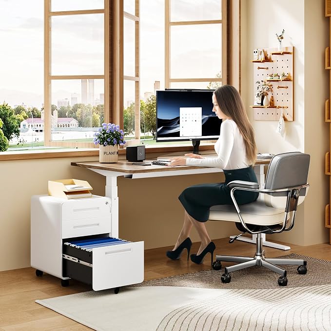 MIIIKO Mobile Filing Cabinet 3 Drawer, Filing Cabinets - Image 6