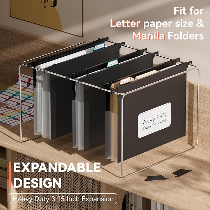 ThinkTex Extra Capacity Plastic Hanging File Folders, 6 Pack Reinforced - Image 4