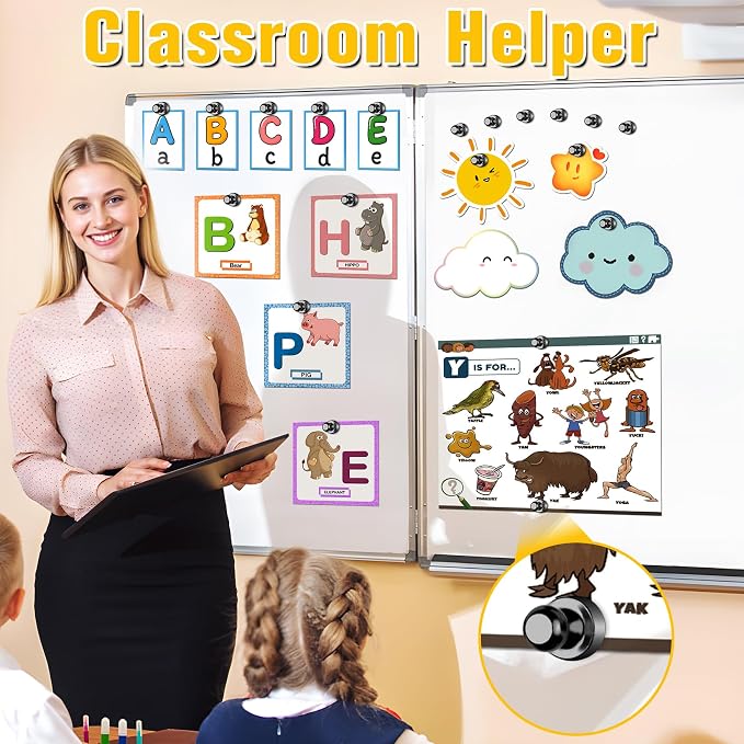 VNDUEEY 200 Pack Black Fridge Magnets, Refrigerator Magnets Whiteboard Magnets - Image 3