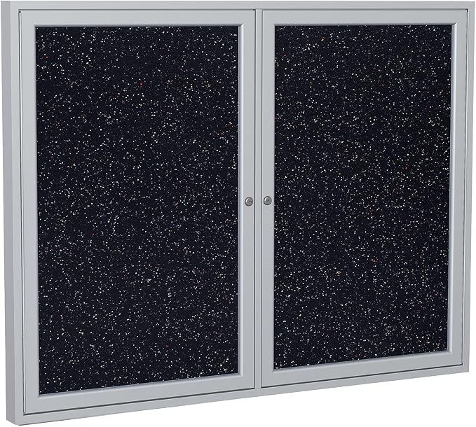 Ghent 48" x 60" 2-Door indoor Enclosed Recycled Rubber Bulletin Board, Shatter by Ghent