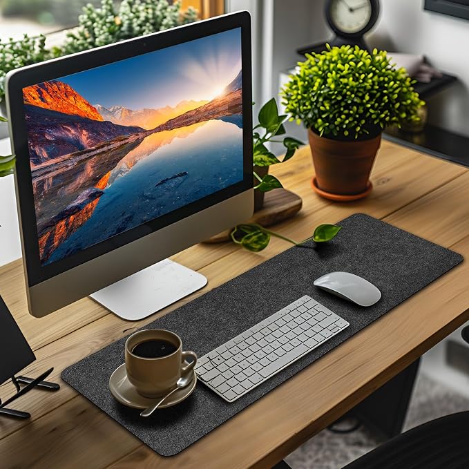 2 Pcs Large Felt Desk mat 36x12 inches, - Image 6