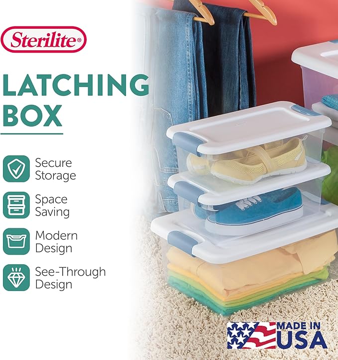 Sterilite 24-Pack Latching Box, Under Bed Storage Bins - Image 3