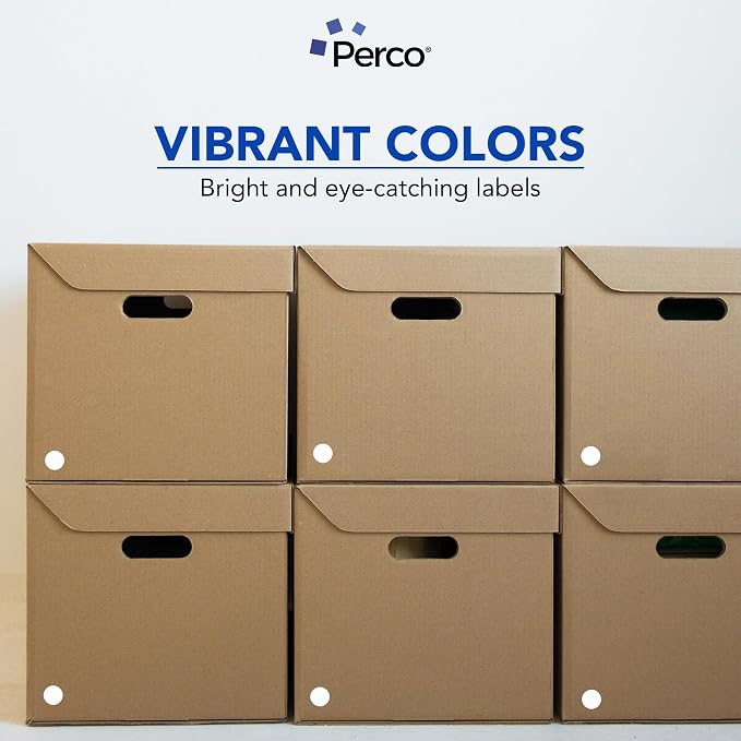 Perco White 1-Inch Round Circle Dot Sticker Labels - Image 6