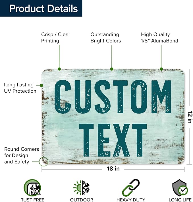 Custom Sign, Custom Street Sign, 11 Font Colors, 13 Font Styles, 4 Hole Options - Image 6