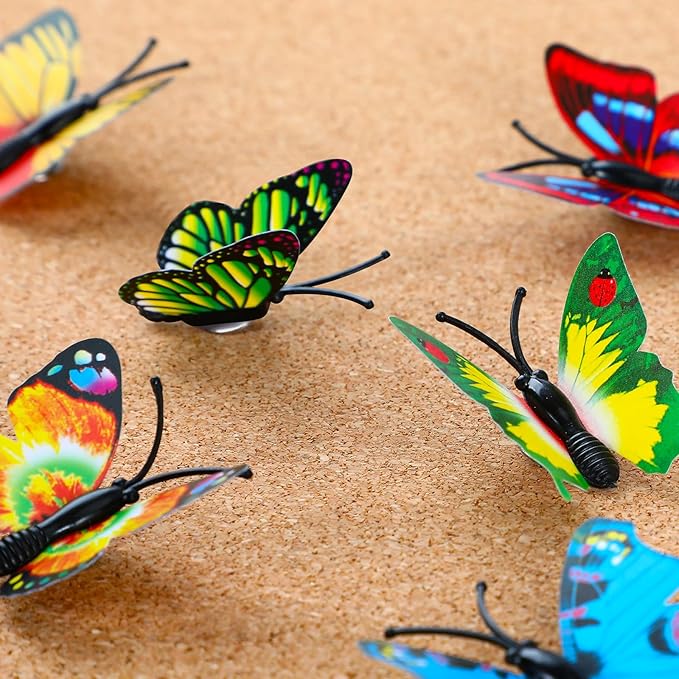 50Packs Butterfly Push Pins Decorative Push Pins Colorful Thumb Tacks Cute - Image 5