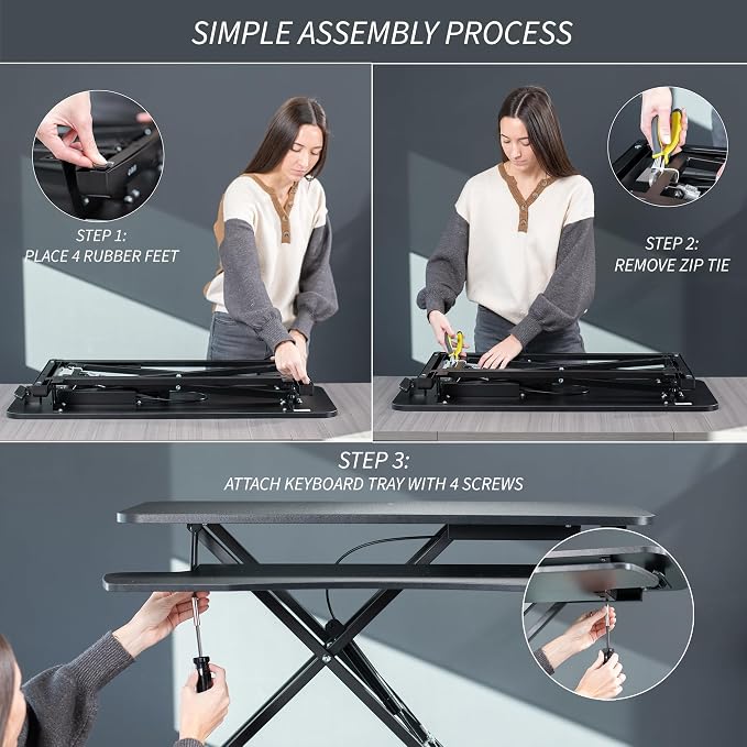VIVO 48 inch Desk Converter, K Series, Height Adjustable Sit to Stand Riser - Image 7